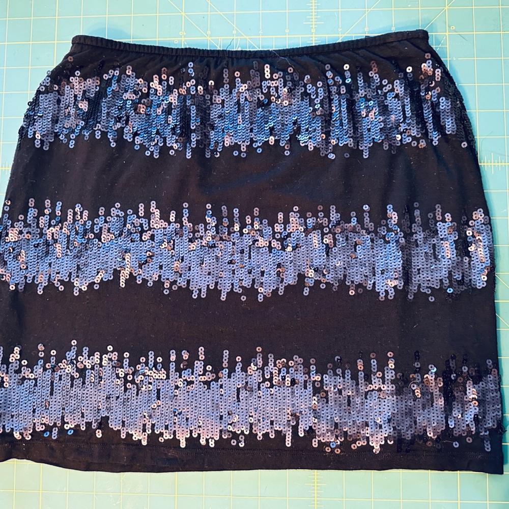 Black Jersey Sequined Skirt